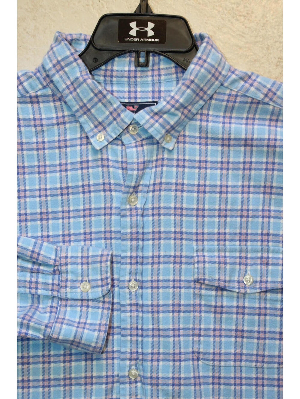 Vineyard Vines Shirt Men 2XL Blue Plaid Classic Fit Crosby L/S Button Down